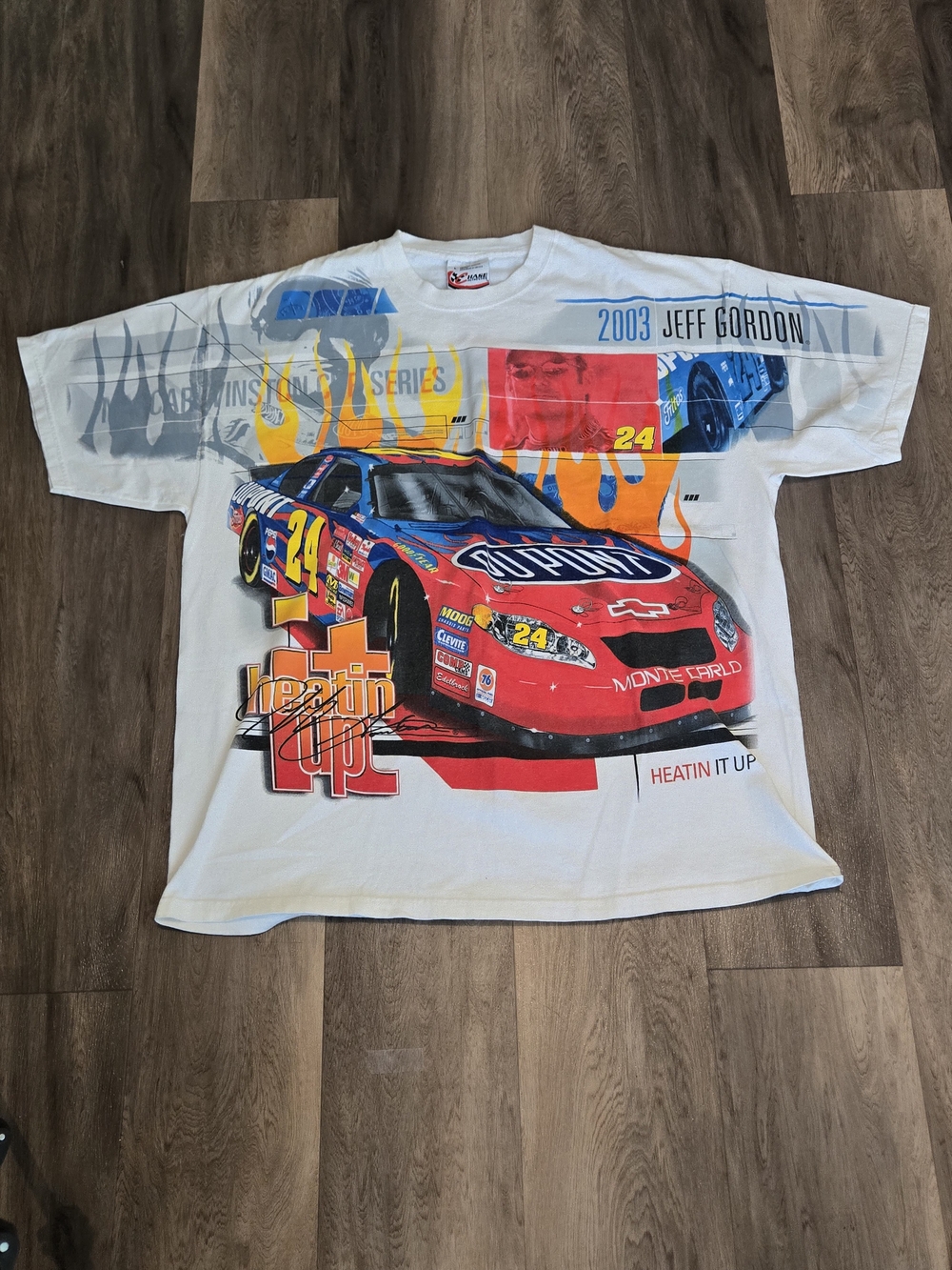Chase Authentics White Kids Tee with Red & Blue Jeff Gordon Racing Graphic